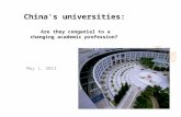 China's universities:  Are they congenial to a  changing academic profession?