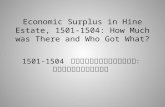 Economic Surplus in Hine Estate, 1501-1504: How Much was There and Who Got What?