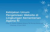 Kebijakan Umum Pengelolaan Website di Lingkungan Kementerian Agama RI