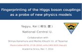 Fingerprinting of the Higgs boson couplings as  a probe of new physics models