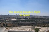 The Jewish People’s Right To Israel