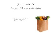 Français  II Leçon  1A -  vocabulaire