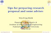 Tips  for preparing research proposal and some advises