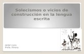 Solecismos o vicios de construcción en la lengua escrita