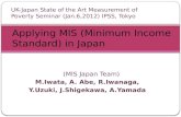 Applying MIS (Minimum Income Standard) in Japan