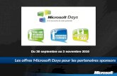 Les offres Microsoft  Days  pour les partenaires sponsors