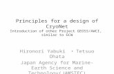 Principles for a design of  CryoNet Introduction of o ther Project  GEOSS/AWCI,  similar to GCW
