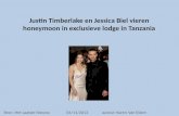 Justin Timberlake en Jessica Biel vieren honeymoon in exclusieve  lodge  in Tanzania