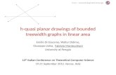 h-quasi planar drawings of bounded treewidth  graphs in linear area