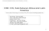 CRE : CIS,  Sub-Saharan  Africa  and  Latin America