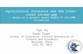 Tan Yi Yuan  Yuan School of Insurance, Central  University  of Finance  and Economics