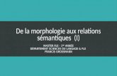 De la morphologie aux relations  sémantiques  (I)