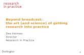 Beyond broadcast:  the  art (and science) of getting research into practice
