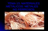 TEMA 13: MATERIALES METÁLICOS: METALES     NO FERROSOS