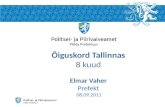 Õiguskord Tallinnas 8 kuud Elmar Vaher Prefekt  08.09.2011