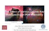 The Effect of Various Cosmic Ray Flux-Spectra on PDR Chemistry