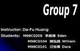 Instructor: Da-Fu Huang Students:    M98C0209   李威德 Eden M98C0104   陳泓銚 William M98C0101   汪怡菁 Dara
