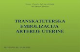 Simona Klampfer , dipl. ing. radiologije UKC Maribor, Slovenija TRANSKATETERSKA EMBOLIZACIJA  ARTERIJE UTERINE