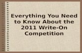 Everything You Need to Know About the 2011 Write-On Competition