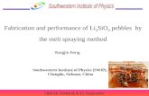 Fabrication  and performance of Li 4 SiO 4 pebbles   by the melt spraying method