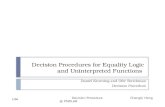 Decision Procedures for Equality Logic and Uninterpreted Functions
