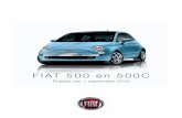 2010 Fiat 500 500C prijslijst 1 september