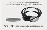 Auscultadores s/fios ( Wireless 2,4GHz) Qualidade Digital de Audio - Manual Sonigate
