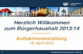Bürgerhaushalt Potsdam 2013/14 - Präsentation Auftaktveranstaltung
