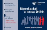 "Top 20 - Liste der Bürgerinnen und Bürger", Bürgerhaushalt Potsdam 2013/14