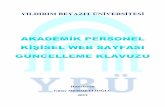 YBU Akademik Personel Kişisel Web Sayfası Güncelleme Klavuzu