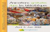 Animations gratuites avril-juin 2012