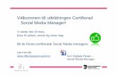 Den nya yrkesrollen Social Media Manager - Föreläsning hos Dataföreningen Kompetens 12 december