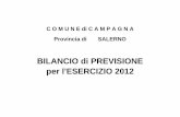 Bilancio 2012 - Comune di Campagna