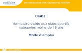 Aide geosport  moins 18 ans