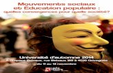 Mouvements sociaux et éducation populaire: quelles convergences pour quelle société?