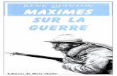 Quinton René - Maximes Sur La Guerre