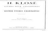 Klose - 15 Etudes Chantantes PDF