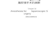 第三十二章 腹腔镜手术的麻醉 Chapter 32 Anesthesia for laparoscopic Surgery 湘雅临床麻醉教研室.