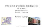 Infokom. 8. ea 2013. nov. 4.1 Infokommunikációs rendszerek 8. előadás Magánhálózatok Private networks Takács György.