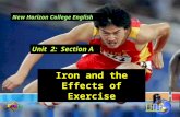 Unit 2: Section A 新视野新视野新视野新视野 Iron and the Effects of Exercise New Horizon College English.
