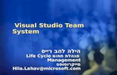 Visual Studio Team System Visual Studio Team System הילה להב רייס מנהלת תחום Life Cycle Management מנהלת תחום Life Cycle ManagementמייקרוסופטHila.Lahav@microsoft.com.