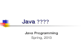 Java 程序设计 Java 程序设计 Java Programming Spring, 2013.