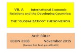 VII. A International Economic Relations and the Developing Countries: THE "GLOBALIZATION" PHENOMENON Arch Ritter ECON 3508November 2015 [Source: See Text,