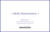 » RHIC Polarimetry « Oleg Eyser for the RHIC Polarimetry Group 2014 RHIC Retreat, August 14.