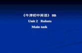 《牛津初中英语》 9B Unit 2 Robots Main task. 1. 知识目标 学会本课时的四会单词、词组和 句型。 2. 能力目标 1) 能阅读英文的问卷调查表。 2)