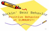 Positive Behavior at ELMHURST! We are the B.E.A.R.S!