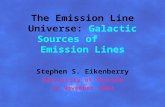 The Emission Line Universe: Galactic Sources of Emission Lines Stephen S. Eikenberry University of Florida 22 November 2006.