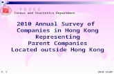 2010 SCoRP P. 1 2010 Annual Survey of Companies in Hong Kong Representing Parent Companies Located outside Hong Kong 政 府 統 計 處政 府 統 計 處 Census and Statistics.