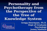 Personality and Psychotherapy from the Perspective of the Tree of Knowledge System Gregg Henriques, Ph.D. Dept of Graduate Psychology James Madison University.