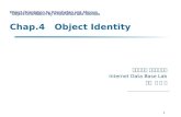 1 Chap.4 Object Identity 서울대학교 컴퓨터공학부 Internet Data Base Lab 교수 김 형 주 Object-Orientation by Khoshafian and Abnous.